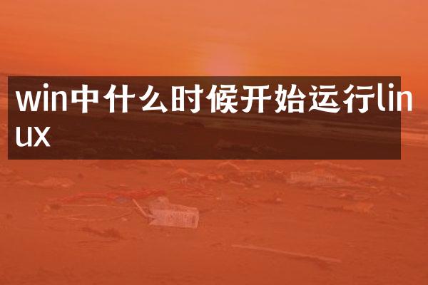 win中什么时候开始运行linux