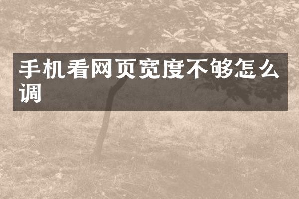 手机看网页宽度不够怎么调