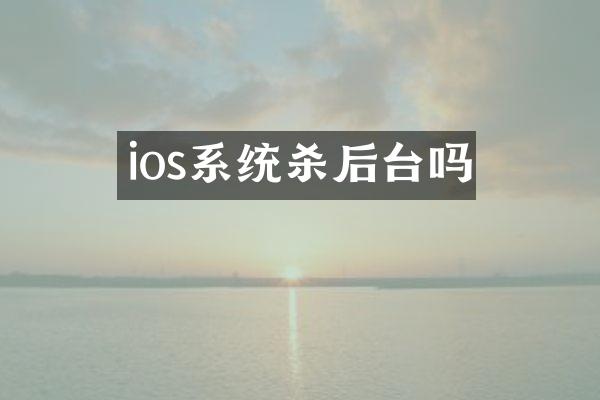 ios系统杀后台吗