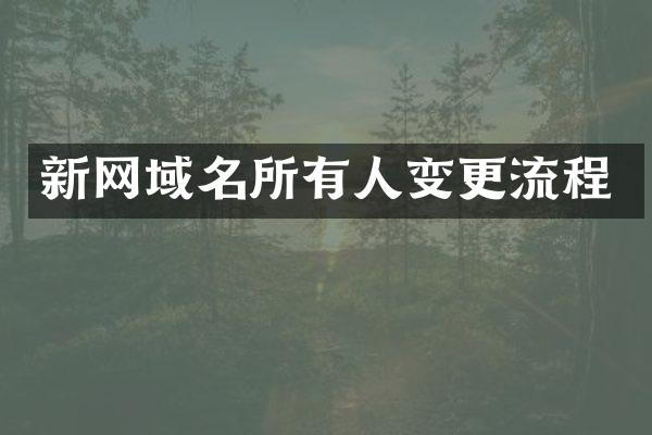 新网域名所有人变更流程
