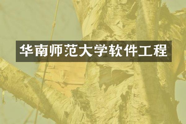 华南师范大学软件工程