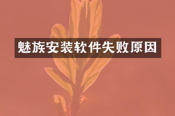 魅族安装软件失败原因