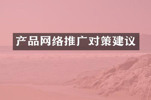 产品网络推广对策建议