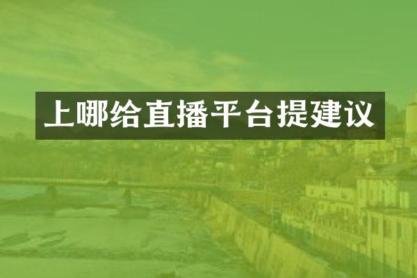 上哪给直播平台提建议