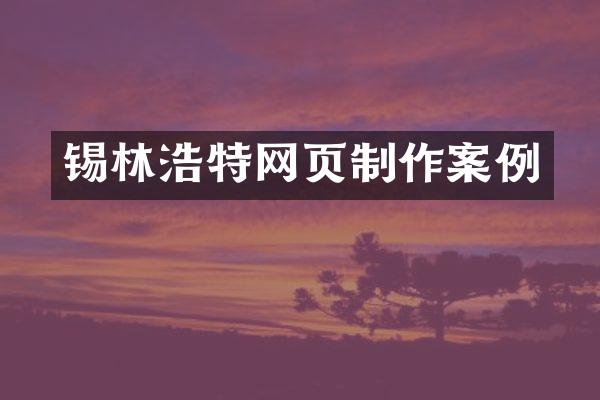 锡林浩特网页制作案例