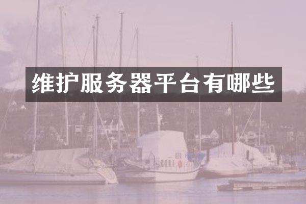 维护服务器平台有哪些