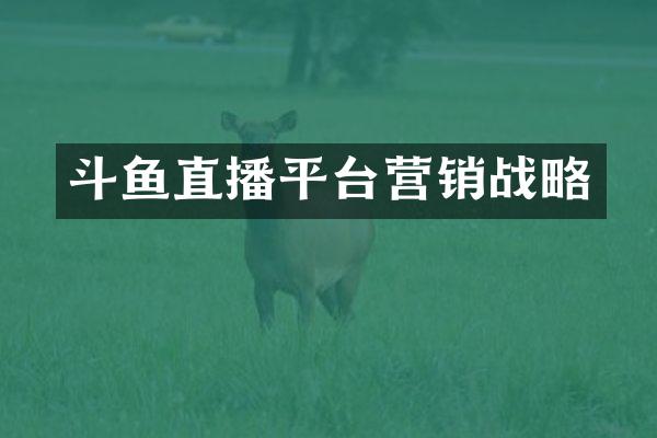 斗鱼直播平台营销战略