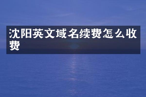 沈阳英文域名续费怎么收费