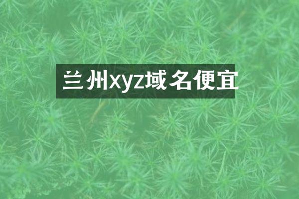 兰州xyz域名便宜