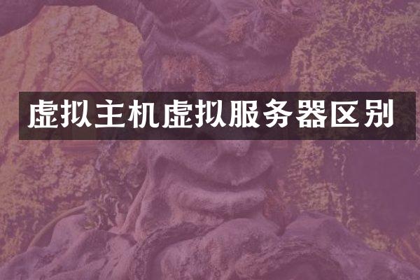 虚拟主机虚拟服务器区别