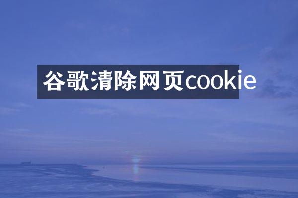 谷歌清除网页cookie