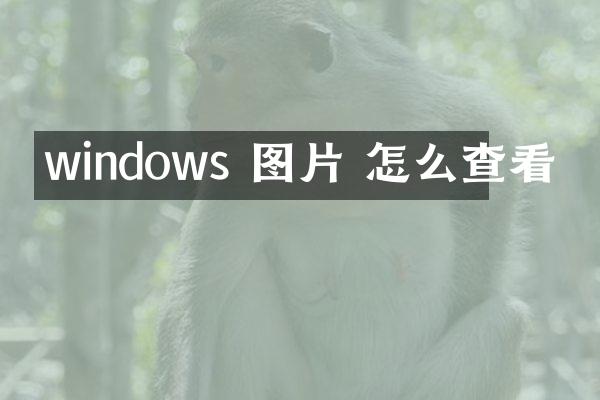 windows 图片 怎么查看