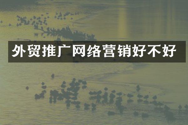 外贸推广网络营销好不好