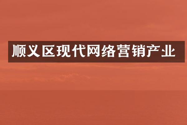 顺义区现代网络营销产业