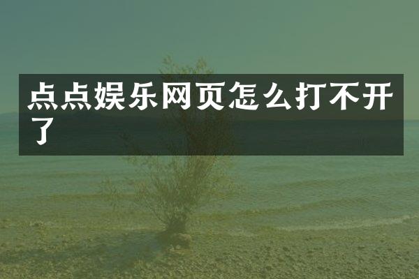 点点娱乐网页怎么打不开了