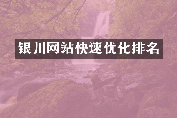 银川网站快速优化排名