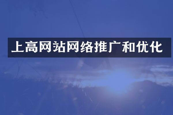 上高网站网络推广和优化