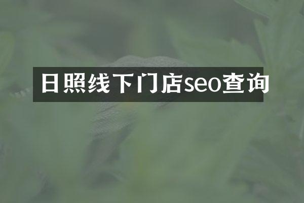 日照线下门店seo查询