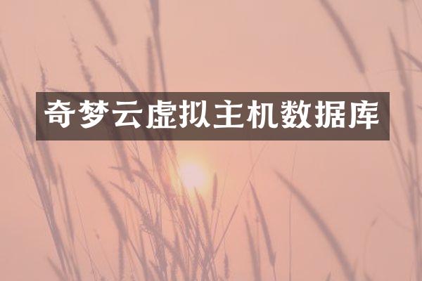 奇梦云虚拟主机数据库