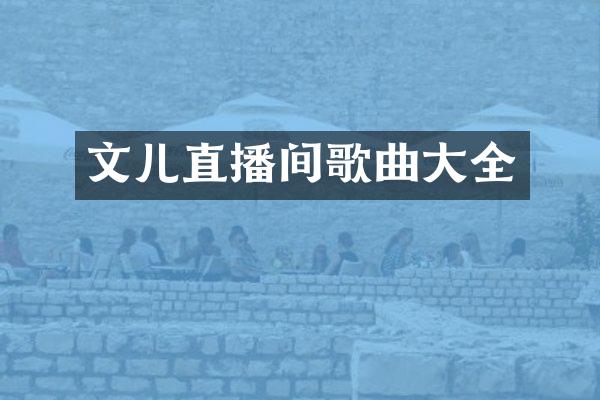 文儿直播间歌曲大全