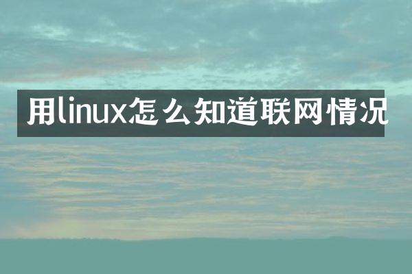 用linux怎么知道联网情况