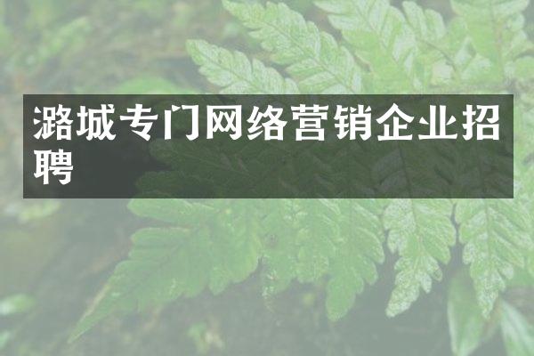 潞城专门网络营销企业招聘