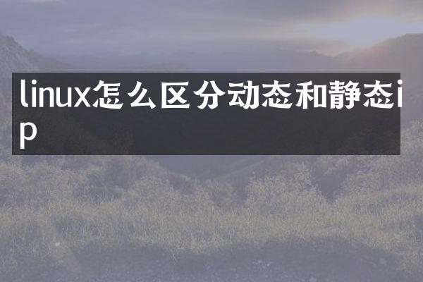 linux怎么区分动态和静态ip