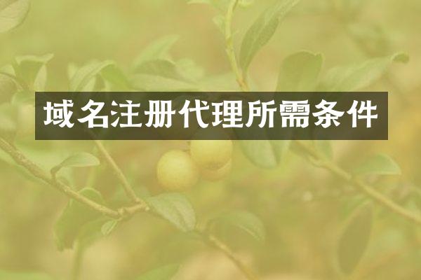 域名注册代理所需条件