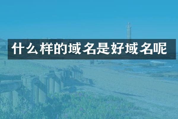 什么样的域名是好域名呢