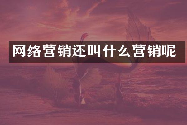 网络营销还叫什么营销呢