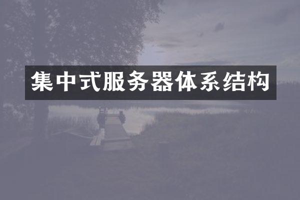 集中式服务器体系结构