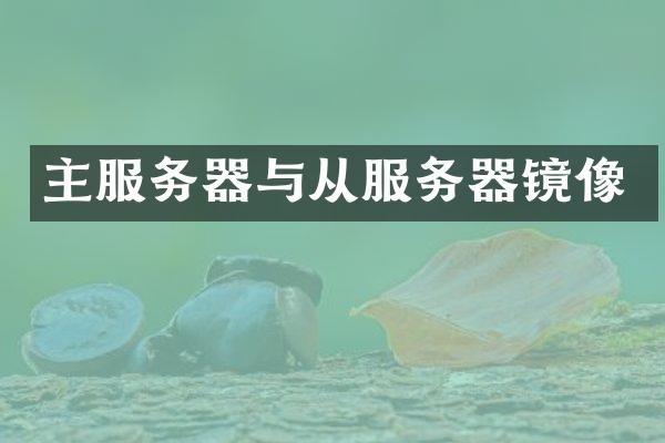 主服务器与从服务器镜像