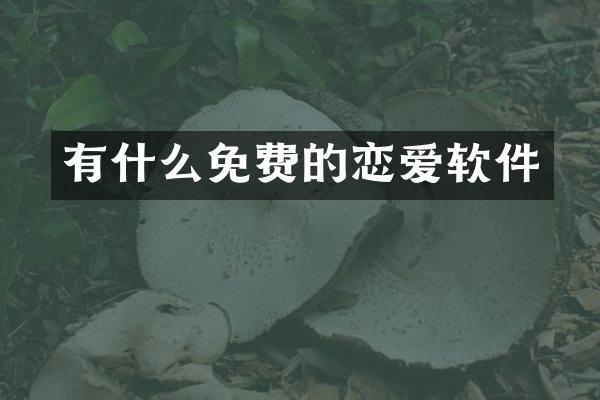 有什么免费的恋爱软件