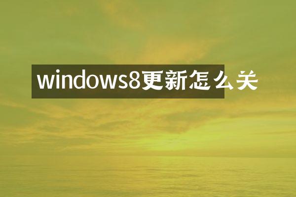 windows8更新怎么关
