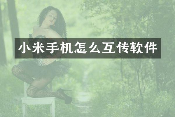 小米手机怎么互传软件
