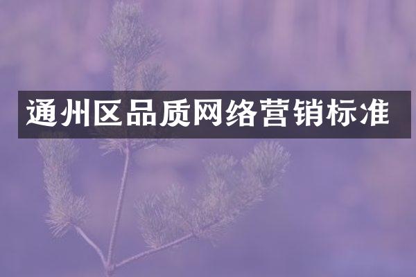 通州区品质网络营销标准