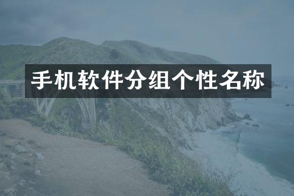 手机软件分组个性名称