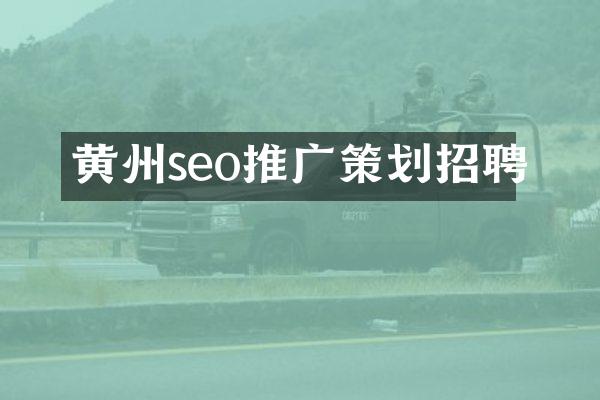 黄州seo推广策划招聘