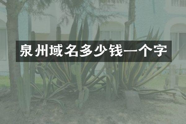 泉州域名多少钱一个字