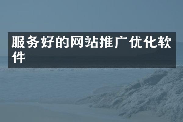 服务好的网站推广优化软件