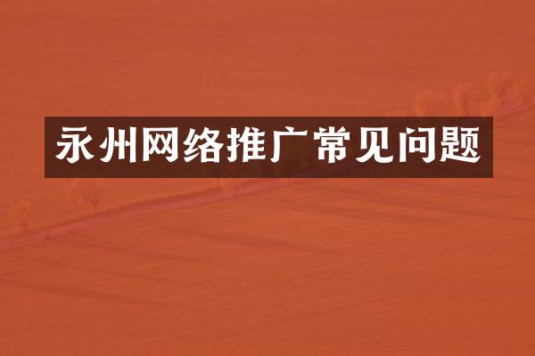 永州网络推广常见问题
