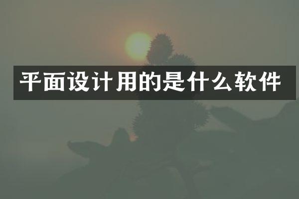 平面设计用的是什么软件