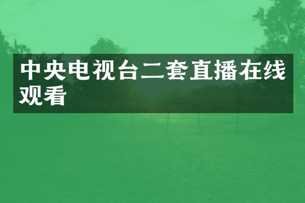 中央电视台二套直播在线观看