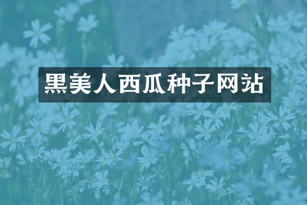 黑美人西瓜种子网站