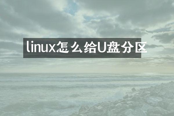 linux怎么给U盘分区