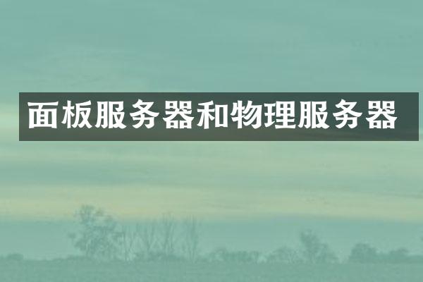 面板服务器和物理服务器