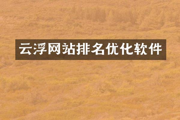 云浮网站排名优化软件