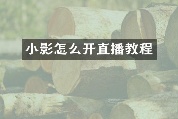 小影怎么开直播教程