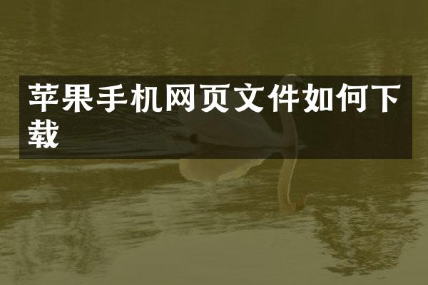 苹果手机网页文件如何下载