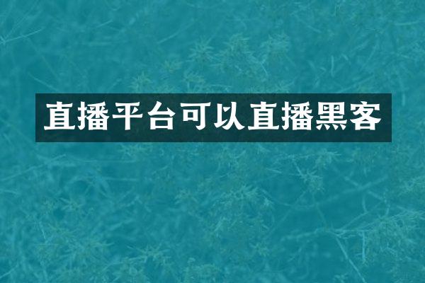 直播平台可以直播黑客